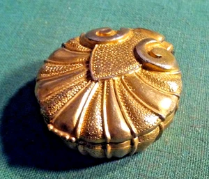 Mini Brass Case Container Compact? w/ Spring Hinged Lid Art Deco Style Empty - Picture 1 of 4