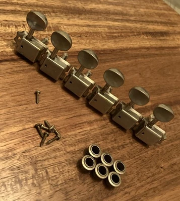 Gotoh Aged Relic Nickel 6-inline Kluson Tuners Strat Tele Guitar Parts SD91 - Image 1 of 4