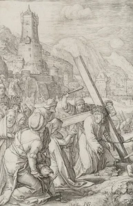 HOGENBERG (*1608) nach GOLTZIUS (*1558), Kreuztragung Christi,  1598, KSt. - Bild 1 von 5