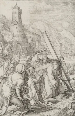 HOGENBERG (*1608) nach GOLTZIUS (*1558), Kreuztragung Christi,  1598, KSt. - Bild 1 von 4