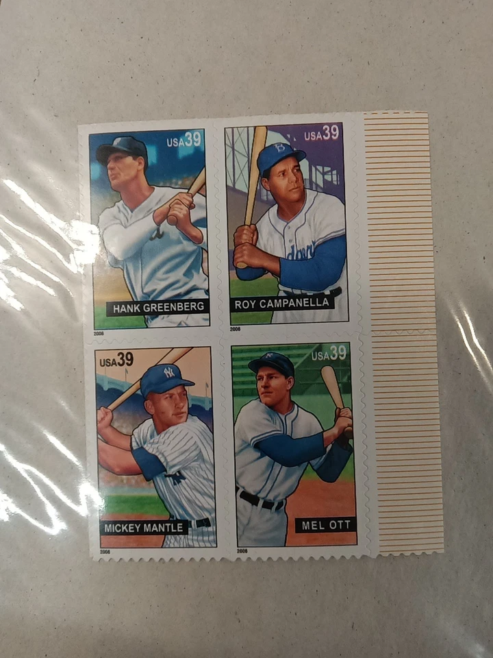 SCOTT 4080-8 2006, 39 CENT BASEBALL SLUGGERS ISSUE PB OF 4  Free Shipping  - Image 1 of 1