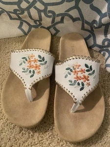 Jack Rogers Comfort Jacks Embroidered Orange Blossom Women’s 9.5 NWOB - Picture 1 of 2