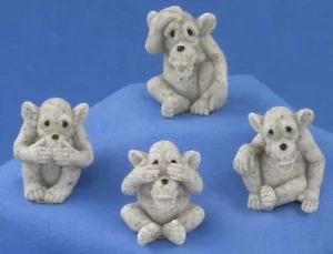 MINI CHIMPANCÉ ASST (Juego de 4) Critters de cantera #46520 NUEVO LINDO-BONITO REGALO DECORACIÓN DEL HOGAR - Imagen 1 de 1