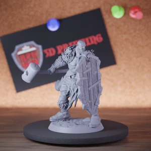 Ork Kriegshäuptling Miniatur Hammer Krieger Mini Dungeons and Dragons Mini DnD 5e - Bild 1 von 8