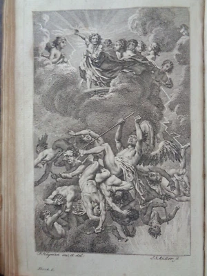 1750 PARADISE LOST POEM IN 12 BOOKS by JOHN MILTON NOTES BY NEWTON VOL I 6 PLTS^ - Image 1 of 4