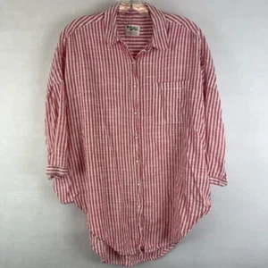 Anthropologie Holding Horses oversize abbottonato a righe con bottoni taglia XS rosso - Foto 1 di 6