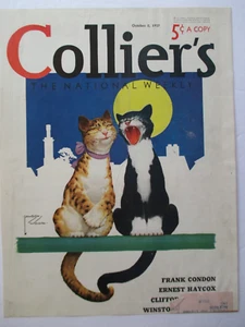 Collier’s magazine 1937 ALLEY CAT SINGING by Lawson Wood cover only - Picture 1 of 2