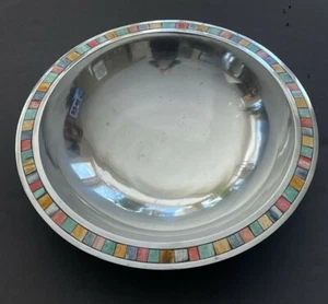 MIKASA "Carnival" 15" Round Salad Serving Bowl Aluminum w/Colorful Inlaid Tiles - Picture 1 of 4