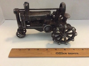 FOLK ART HOME MADE METAL TRACTOR - Picture 1 of 12