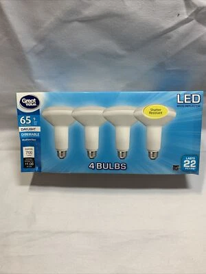 LED Light Bulb, 9W (65W Equivalent) BR30 Floodlight E26 Med Base 4 pk - Image 1 of 4