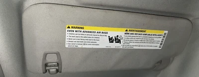 10 11 12 13 14 15 BUICK LACROSSE Sun Visor Right GRAY Foto 1 de 2