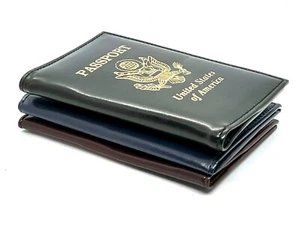RFID Blocking Patent Leather USA Passport Cover ID Credit Card Holder - Picture 1 of 27