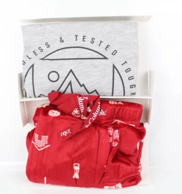 Conjunto de pijama Columbia para hombre camisa pantalones campamento de invierno espaciado grande rojo montaña Foto 1 de 4