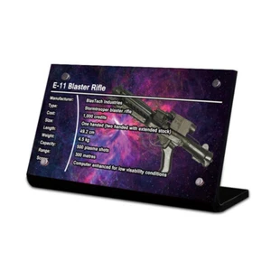 Display Plaque stand for E-11 Blaster Rifle LEGO model sets, SW091 - Picture 1 of 2