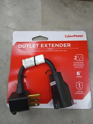 11ct CyberPower Outlet Extenders - 2 standard grounded outlets, 6" cord -  - Image 1 of 3