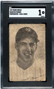 1947 BOND BREAD PHIL RIZZUTO ROOKIE PERFORATED DUAL SIDED SGC 1 POP 1 NY YANKEES - Picture 1 of 2