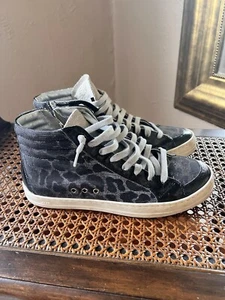 P448 Women's Skate High Top Sneakers Glam Grey Metallic 7 Medium US - Picture 1 of 10