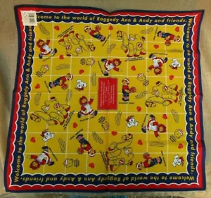 New Raggedy Ann, Andy, Camel & Bear Bandana Handkerchief Hankie Japan - Picture 1 of 3