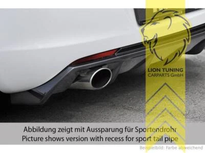 Rieger Heckansatz Heckspoiler Diffusor für Opel Astra J Limo 2 Rohr schwarz gla - Bild 1 von 4