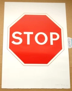 GAVIN TURK GO STOP 2010 DOUBLE SIDED SILK SCREEN PRINT LIMITED EDITION OF 100 - Picture 1 of 6