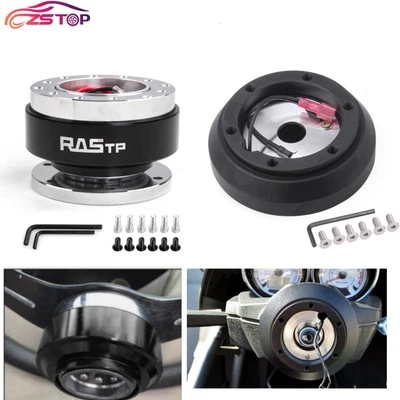 Black Steering Wheel Quick Release+Hub Adapter 160H For Mazda Miata RX-7 MX-3/6 - Image 1 of 4