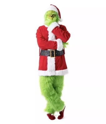 Christmas The Grinch Complete Costume Santa Claus Costume Adult (SIZE: S- 3XL) - Image 1 of 4