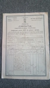 KROATIEN Inkurance Company Feuerversicherung - Versicherungspolice 1935 - Garešnica - Bild 1 von 4