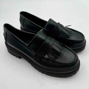Asos Design Black Chunky Tassel Loafer Shoes Women’s Size 7 Wide Y2K - Picture 1 of 8