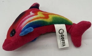 Plush Dolphin Bright Neon Pink Colors 8" Hanging Stuffed Toy Decor Carnival OL00 - Picture 1 of 6