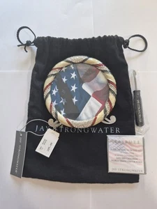 Jay Strongwater Patriotic photo picture frame round small desk frame - Picture 1 of 9