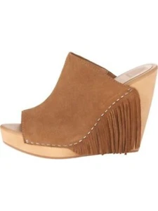 DOLCE VITA Womens Brown 1" Platform Cai Wedge Slip On Leather Slide Sandals 7.5 - Picture 1 of 9