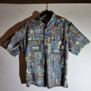 Reyn Spooner Mens XL VTG Cannonballs 2002 Pullover Shirt Reverse Print Patriotic - Picture 1 of 13