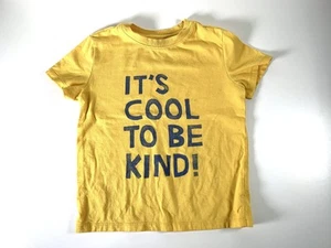 Boys CAT & JACK Size XS 4/5 T-Shirt IT'S COOL TO BE KIND Yellow Short Sleeve Tee - Picture 1 of 8
