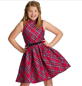 American Girl Pretty Plaid Christmas Dress. Match Your Doll. Girls Size 8 - Picture 1 of 4