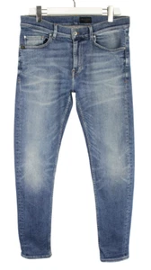 TIGER OF SWEDEN Evolve Jeans Men's W33/L32 Slim Faded Blue Whiskers Stretch Zip - Picture 1 of 10