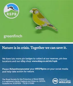 RSPB Pin Badge greenfinch NIIC P03116 - Picture 1 of 1