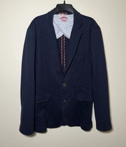 CHAQUETA ABRIGO DEPORTIVO BROOKS BROTHERS sin construir azul marino 100 % algodón para hombre (XL) - Imagen 1 de 7