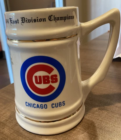 Vintage 1984 Chicago Cubs  East Division Championship Mug Stein Roster on Back Cover