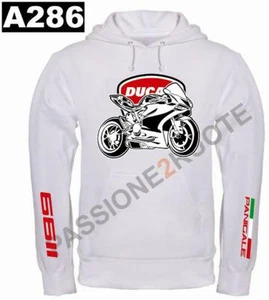 Felpa cappuccio 1199-panigale bianco white hoodie sweatshirt A286 - Picture 1 of 1