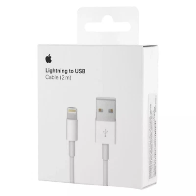 Genuine Apple 2m USB Lightning Charger Cable MD819ZM/A iPhone 11 XR XS iPad Air Pro - Image 1 of 4