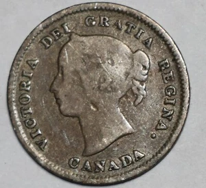 1888 Kanada 5 Cents - zirkuliert - 92,5% Silber - ARTIKEL #2807 - Bild 1 von 2