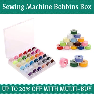 Sewing Machine Plastic Bobbins With Thread And Box For Universal Fits Most Brand - Image 1 of 4