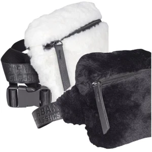 Urban Classics Teddy Mini Sacchetto Cintura Black Bianco Peluche Similpelle UC - Picture 1 of 13