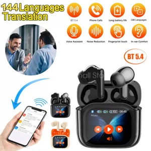 Słuchawki Bluetooth Ekran dotykowy AI Tłumaczenie w czasie rzeczywistym 144 języki Słuchawki douszne - Zdjęcie 1 z 26