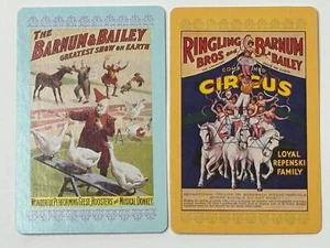 Vintage Lot of 2 Ringling Bros. Barnum Bailey Single Swap Playing Cards PC76 - Picture 1 of 2