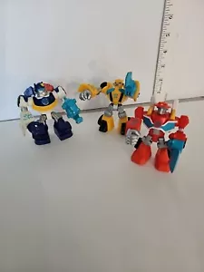 Lot of 3 Playskool Heroes Transformers Rescue Bots Heat Wave Chase Bumblebee - Picture 1 of 6