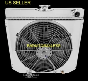 3 ROW CHAMPION ALUMINUM RADIATOR W/ SHROUD 16" FAN 70-77 FORD MAVERICK 20" CORE - Bild 1 von 3
