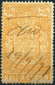 VICTORIA TIMBRE FISCAUX POSTAUX N° 44 AVEC OBLITERATION - Picture 1 of 2