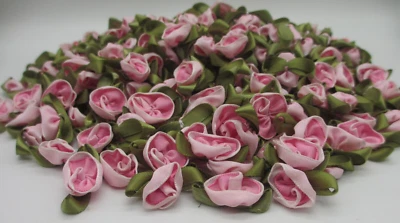Apliques adorno flores cinta rosa borde alambre 100 piezas Foto 1 de 4