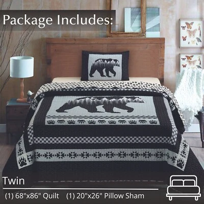 Virah Bella - Oso Luna - Juego de edredón reversible ligero con fundas a juego Foto 1 de 4